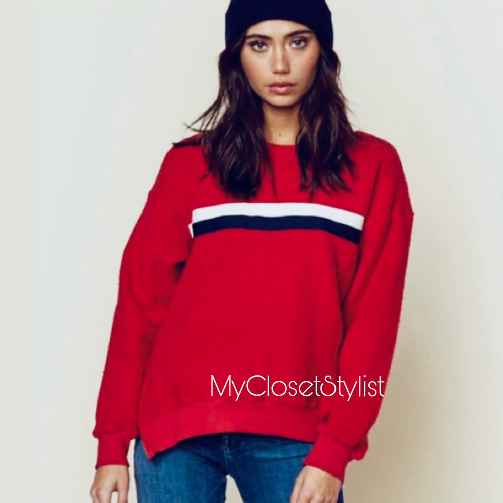 SUNDRY French Terry Pullover Sweatshirt 0 XS/S NWT Asymmetrical gold zip sweater